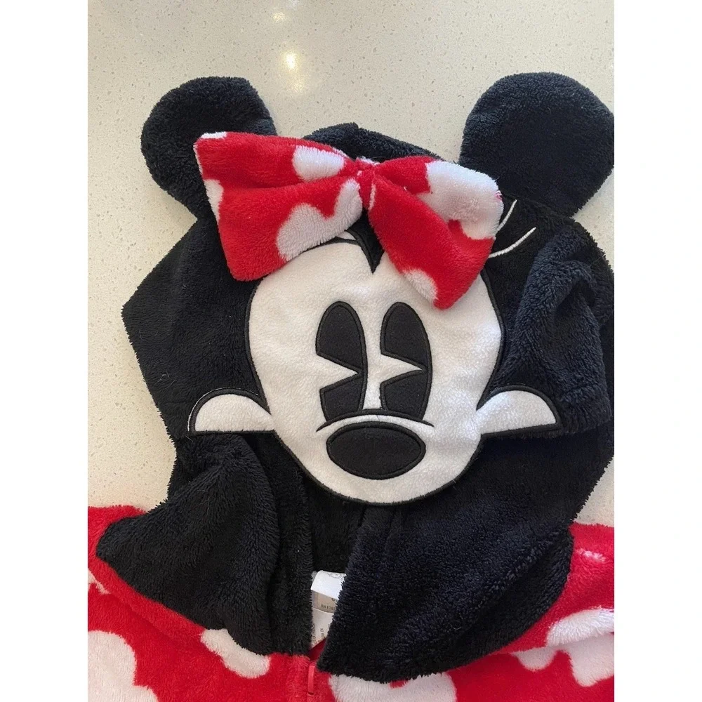 Adult Small Disney‎ Party Park Mickey Minnie Mouse One Piece Pajamas Footed PJ S - Picture 14 of 16